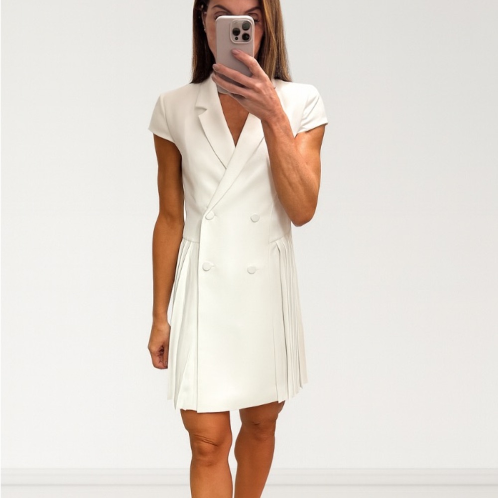 The Kooples White Double-Breasted Mini Dress